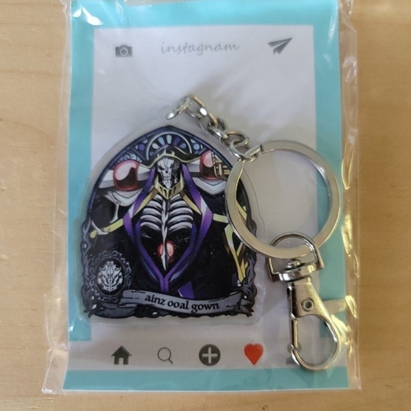 3 Overlord Keychains Ainz Ooal Gown Albedo Shalltear Bloodfallen - Picture 6 of 6
